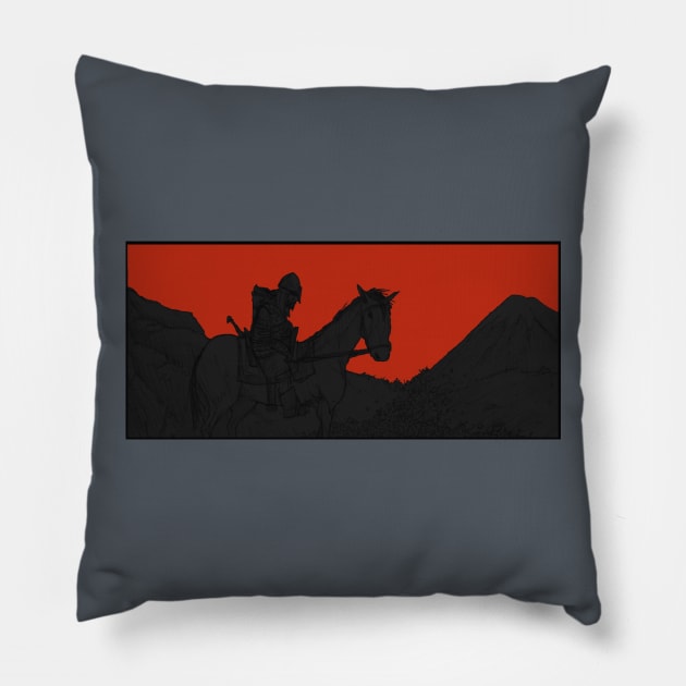 Horseman version 2 Pillow by Hominid