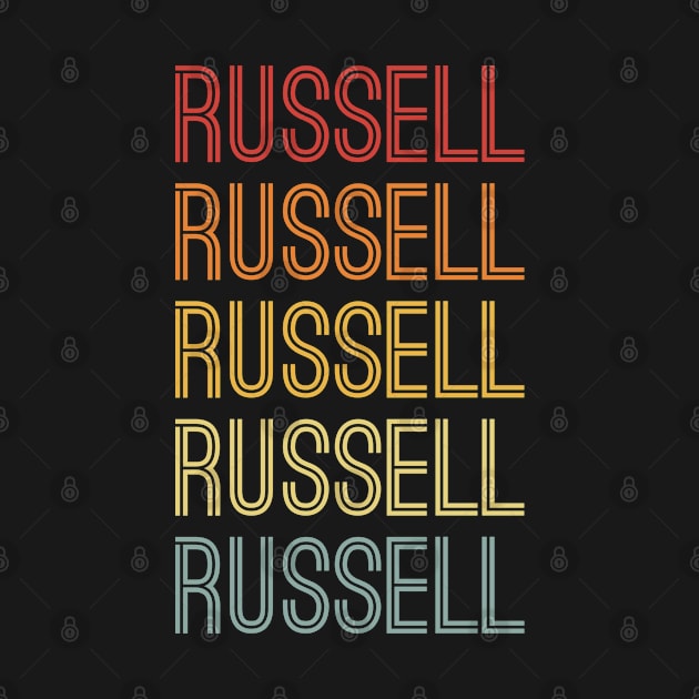 Russell Name Vintage Retro Gift For Russell by CoolDesignsDz