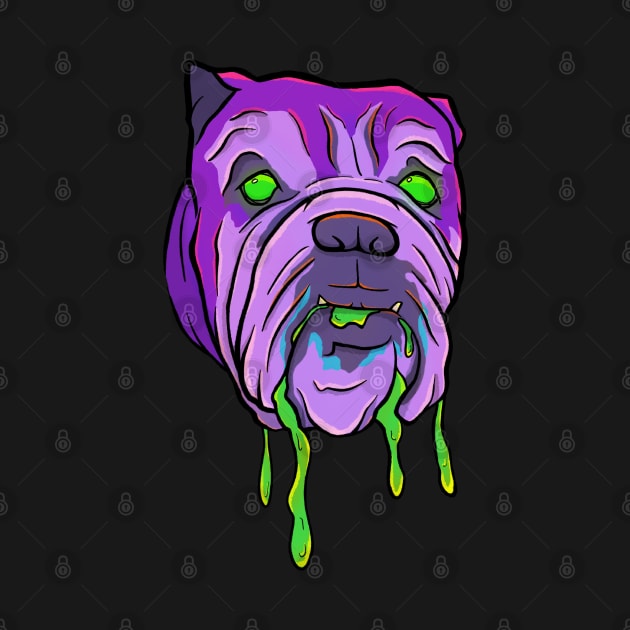 Spooky Slimey English Bulldog by Domingo Illustrates