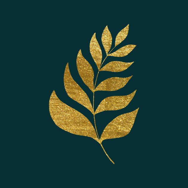 Simple branch - green and gold by wackapacka