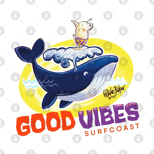 Good Vibes - Whale & Surf Dog by Dale Baker Artist