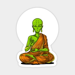 Space Alien Buddha Magnet