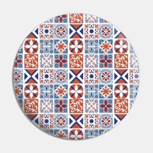 Azulejo #10- vector Portuguese Moorish pattern Pin