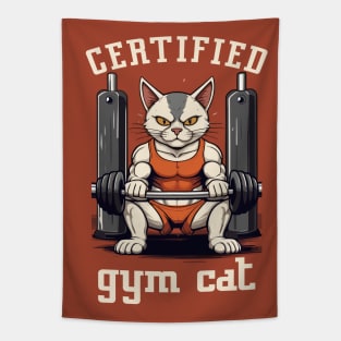 Certified Gym Cat Tapestry