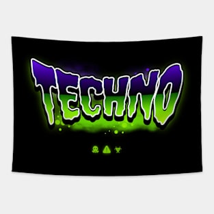 TECHNO  - Toxic Slime (purple/lime) Tapestry