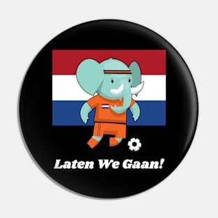 ⚽ Netherlands Football, Cute Elephant Kicks Ball, Laten We Gaan! Pin