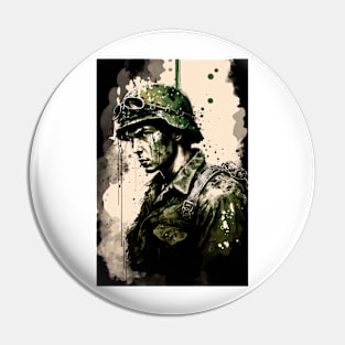 Vietnam Soldier Ink Painting Pin