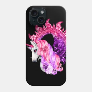 Wonderful colorful unicorn with flowers Phone Case