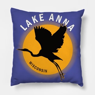 Lake Anna in Wisconsin Heron Sunrise Pillow