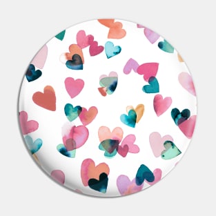 Watercolor Hearts Multi Pin