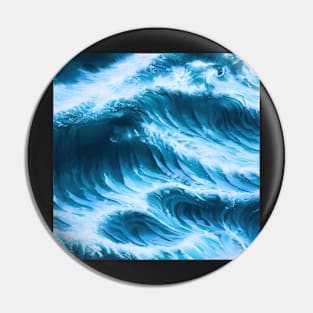 Hyperrealistic blue ocean waves Pin