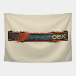 OBX Towns Dark Text Distressed Tapestry