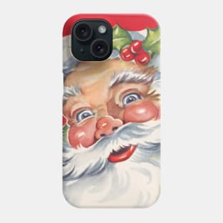 Vintage Christmas, Retro Jolly Santa Claus Phone Case