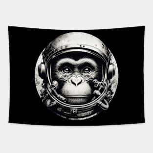 Astronaut Monkey wearing space helmet, meditate Tapestry