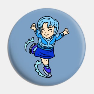 Chibi figure skating girl Pin