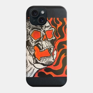 Flaming skull Phone Case