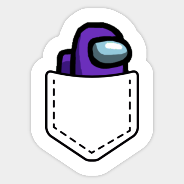 Among Us Purple Crewmate Pocket Among Us Sticker Teepublic