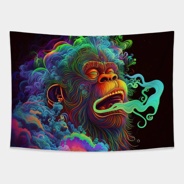 Clouded monkey Tapestry by wumples