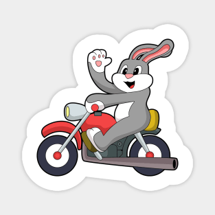 Rabbit as Biker with Motorcycle Magnet