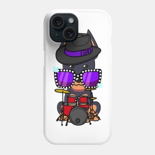 Cute Alsatian jamming on the drums Phone Case