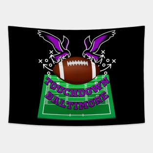 TOUCHDOWN BALTIMORE GAME DAY DESIGN Tapestry