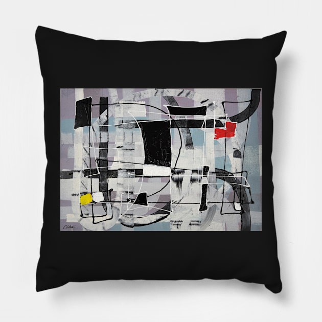 Expressive automatism abstract 907 Pillow by artsale