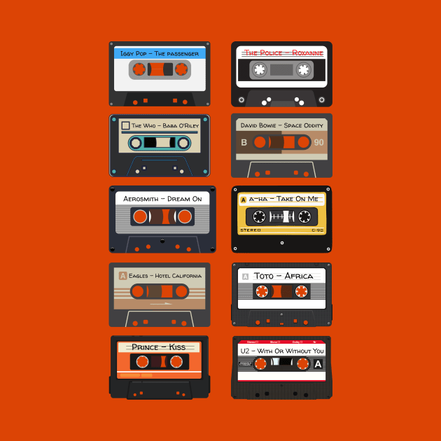 Cassette Tapes with Greatest Songs - Music Lover gift - Music Teacher Gift - Music Art Gift - Musician Gift by waltzart