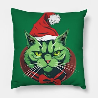 grinch cat version Pillow