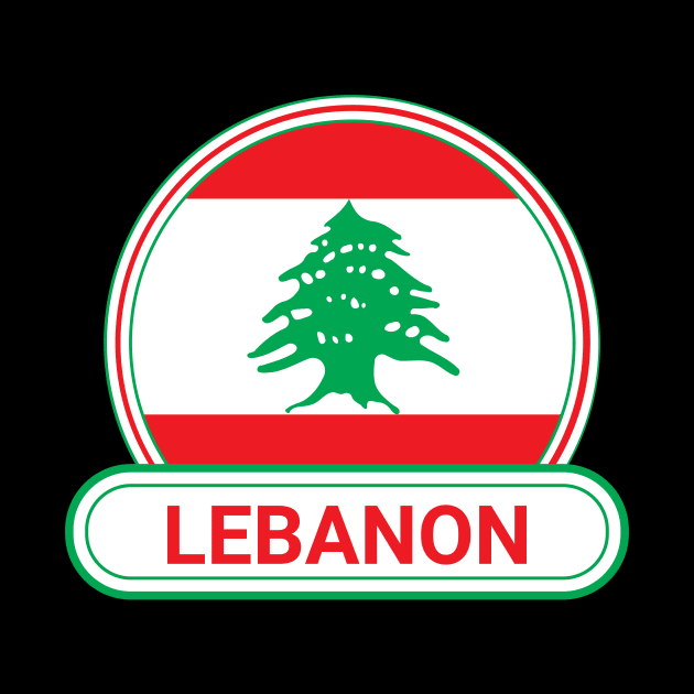 Lebanon Country Badge - Lebanon Flag by Yesteeyear