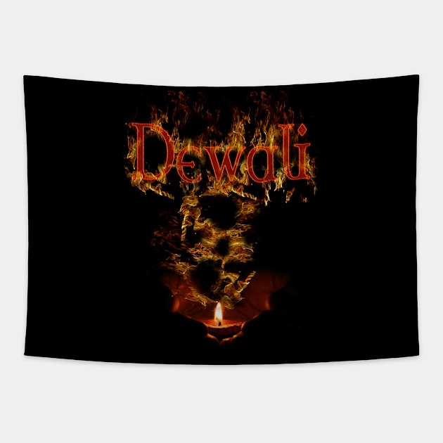 Dewali Flames Tapestry by Egy Zero