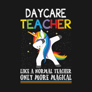 Daycare Dabbing Unicorn Funny Back To School T Shirt Gift T-Shirt