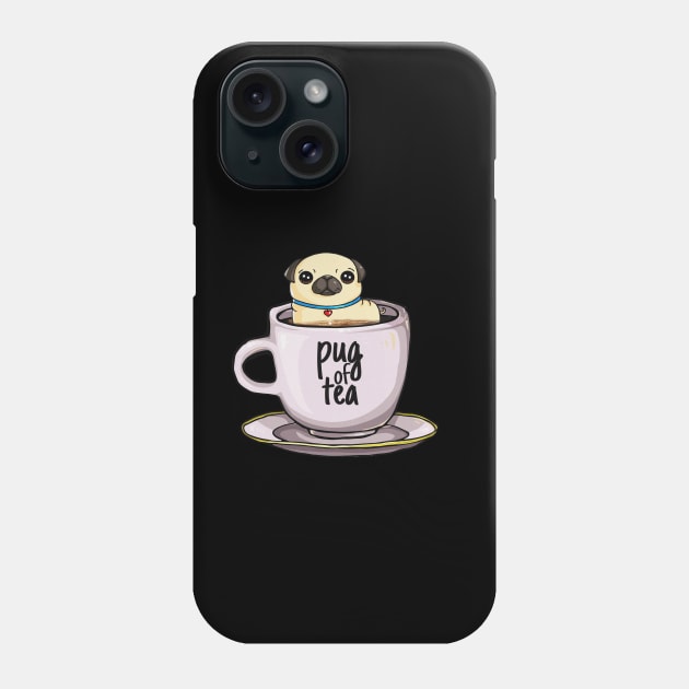 'Pug of Tea' Cute Tea Lover Gift Phone Case by ourwackyhome