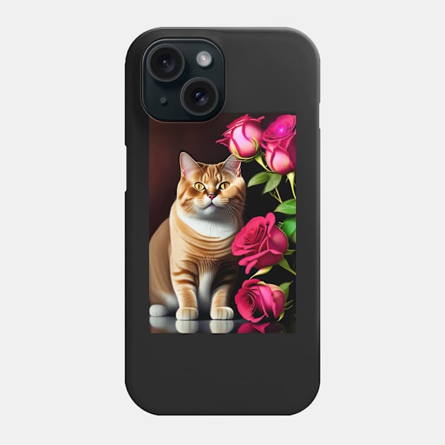 British Shorthair Cat Valentine Theme Phone Case by Enchanted Reverie