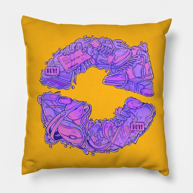 Recyclable Consumerism Pillow by renatodsc