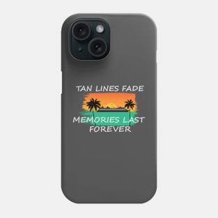 Cruise Memories - Sunset Silhouette White Lettering Unisex Phone Case