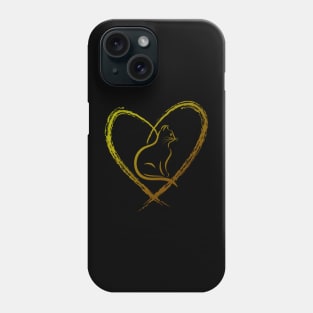 gold cat Phone Case