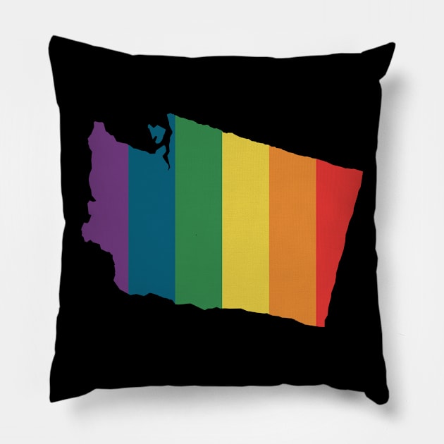 Washington State Rainbow Pillow by n23tees