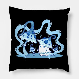 A Ghost in a blue mushroom hat Pillow