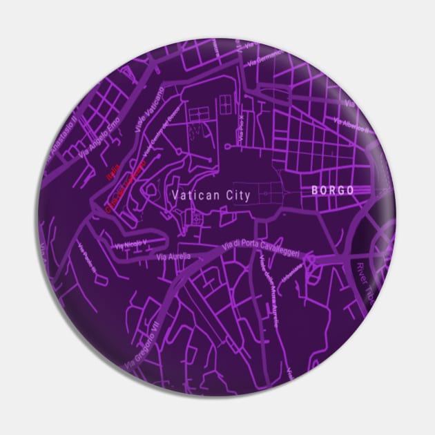 Vatican city purple map Pin by Mapmania