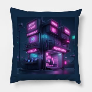 Neon cyberpunk Hotel Pillow