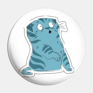 vintage-blue cat Pin