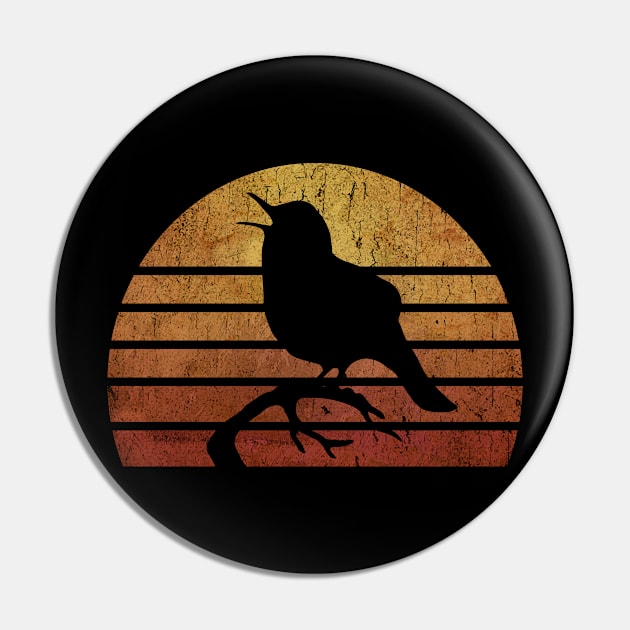 Retro Wren Pin by Ostakos