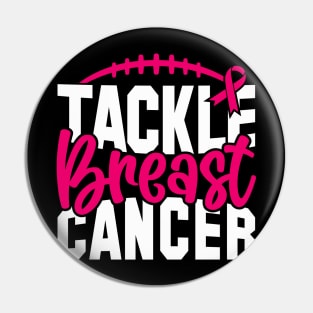 Tackle Breast Cancer Football Sport Awareness Support Pink Ribbon Pin