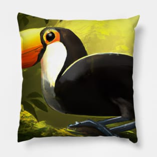 Toucan in Jungle Pillow