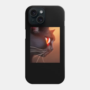 black cat with red eyes Phone Case