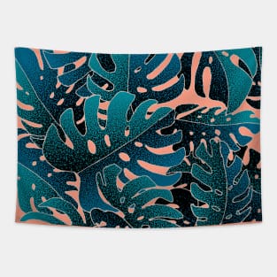 Monstera MintPink Tapestry