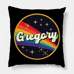 Gregory // Rainbow In Space Vintage Style Pillow