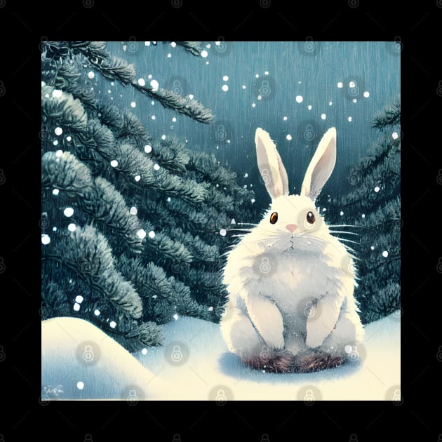 Angora Rabbit Flemish Giant Bunny in the Christmas Party by wigobun