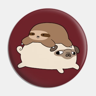 Little Sloth and Pug Pin