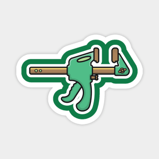 Modern Clamp Compression Tool Sticker vector illustration. Carpenter tool object icon concept. Carpenter repairing tool and working tool clamp sticker design with shadow. Magnet